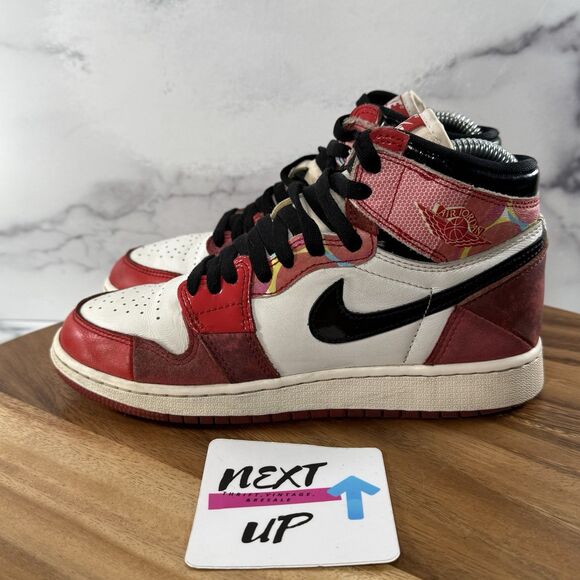 Youth 4.5 fits Womens 6-Air Jordan 1 High OG Spider-Man Across the Spider-Verse - Picture 1 of 9